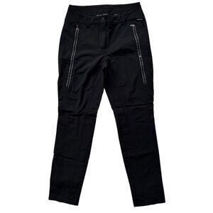 MARC CAIN SPORTS Black Zip Pocket Stretch Pants, Slim Fit, Women's Size 30 Wist